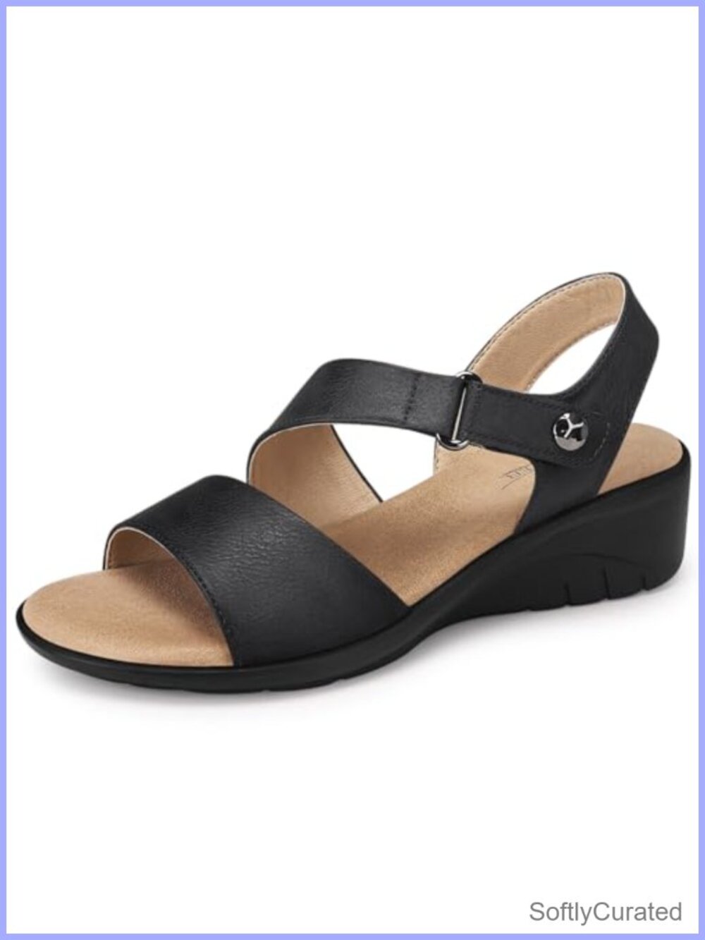Women's Low Wedge Heel Sandals Ankle Strap Open Toe Platform Shoes